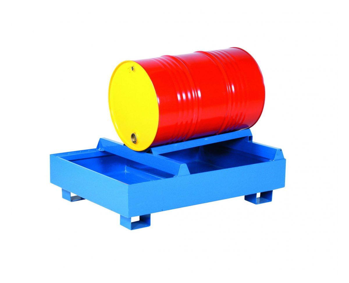 Fatställning med uppsamling för 1 liggande fat