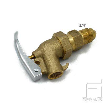 Fatkran mässing G3/4” | Fjäderretur | PTFE-tätning | Låsbar