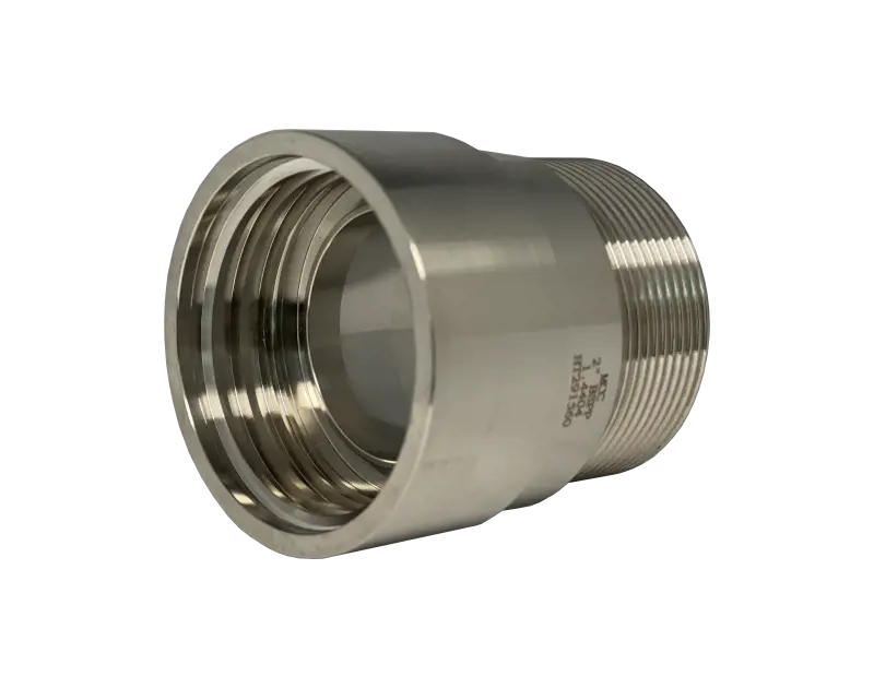 Rostfri IBC-adapter 60x6 med utvändig BSP-gänga – syrafast och driftsäker