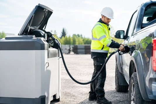 Exempel på mobil tankstation för arbetsplatsen