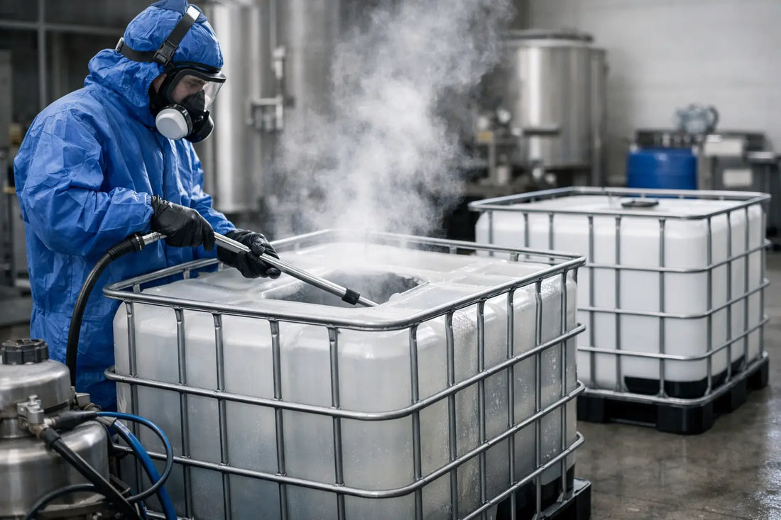 Hur rengör man IBC-tank på ett säkert sätt