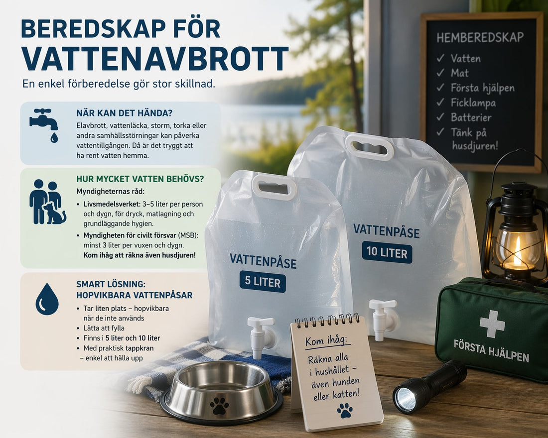 Beredskap för vattenavbrott – därför bör hushållet kunna tappa upp vatten vid kris