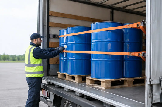 Så säkrar du fat under transport på rätt sätt