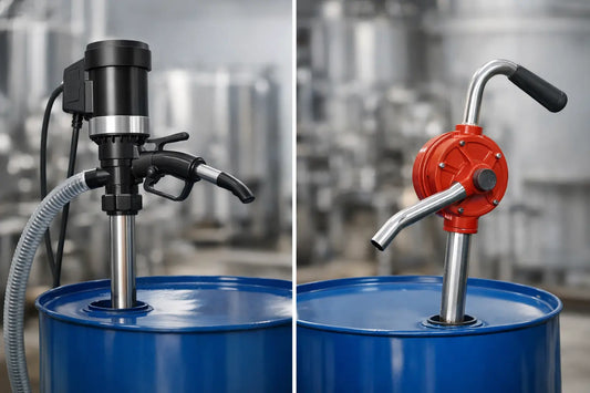 Elbatteripump vs handpump för fat i drift