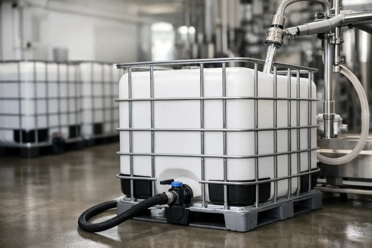 Ibc tank i en industriell miljö