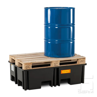 Uppsamlingskärl för 2 fat i premium polyeten (PE)