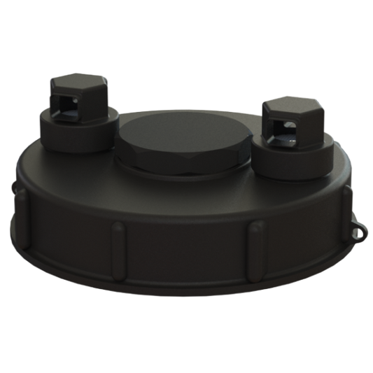 IBC-lock med 2 ventiler & 2 tum gängat hål