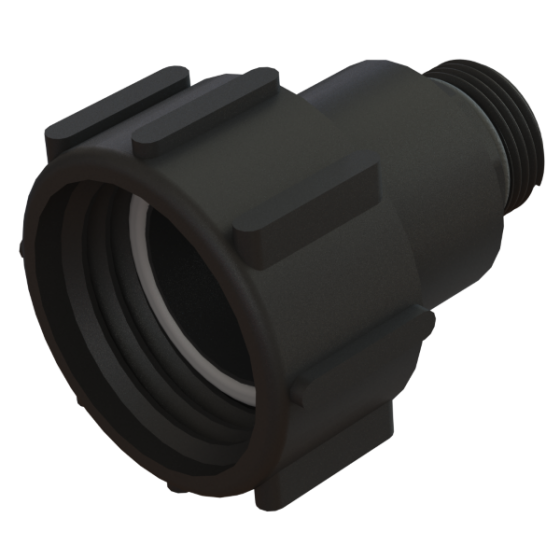 IBC adapter 60x6 till 1 tum utvändig gänga - med svivel