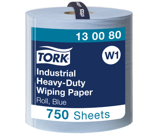 Tork Industrial Heavy-Duty Wiping Paper Roll, Blå W1