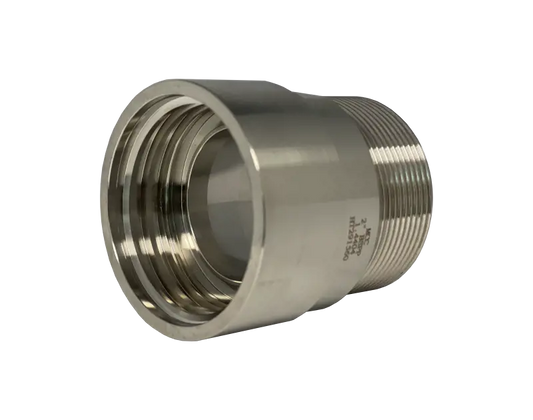 Rostfri IBC-adapter 60x6 med utvändig BSP-gänga – syrafast och driftsäker