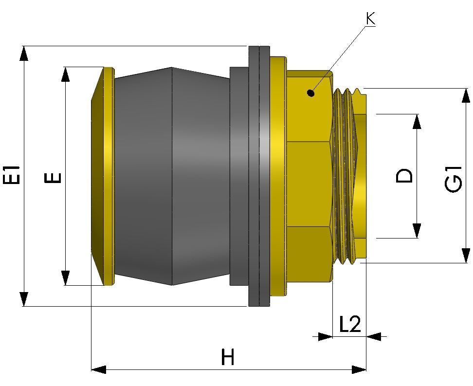 Tankgenomföring i mässing